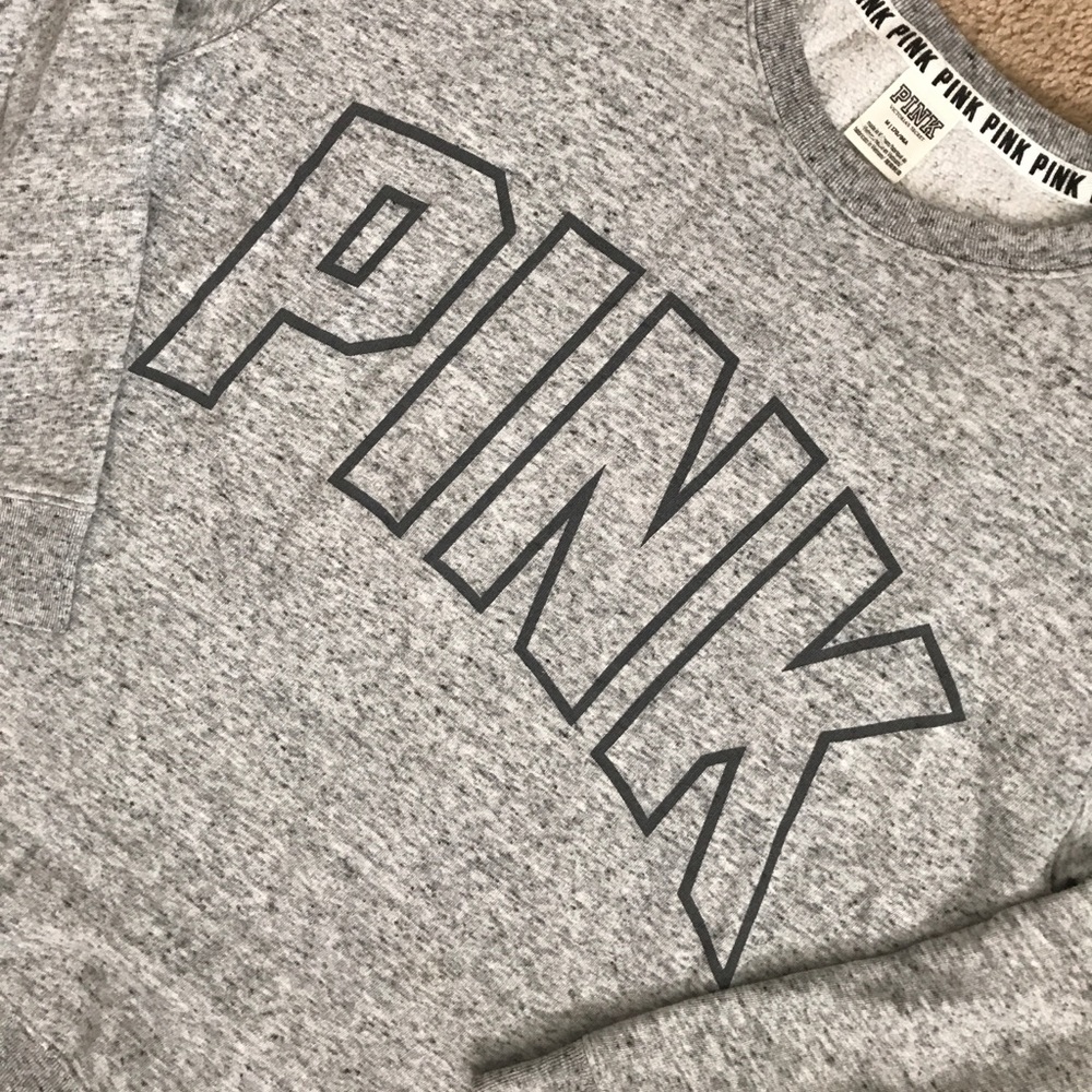 VS PINK GREY CREWNECK - M